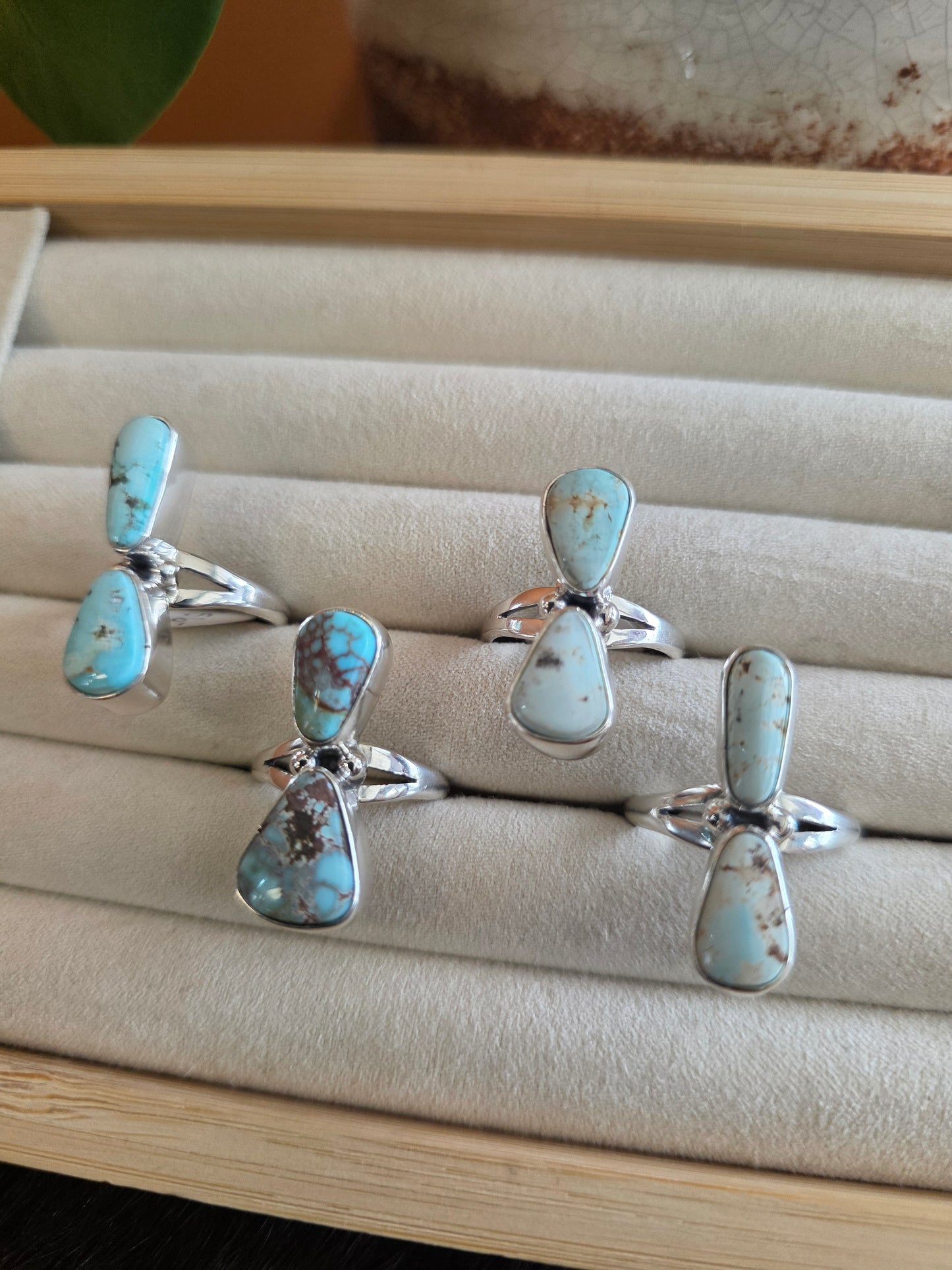 Double Stone Dry Creek Turquoise Ring