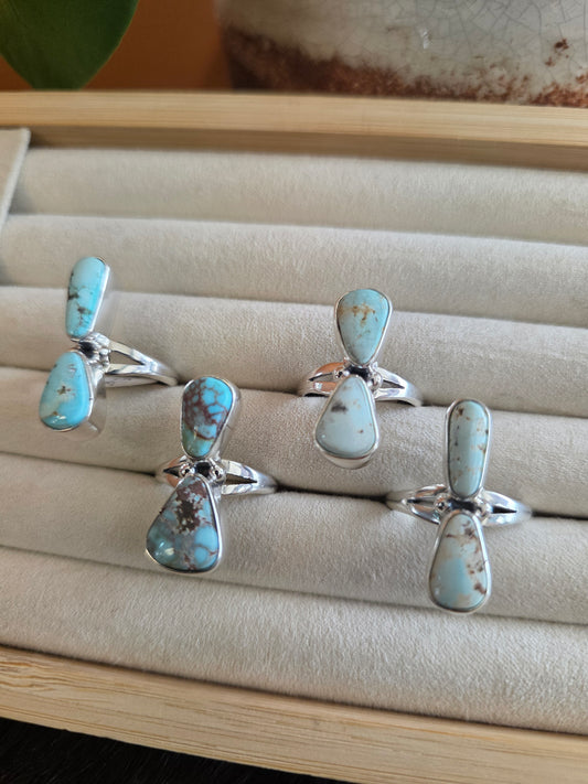Double Stone Dry Creek Turquoise Ring