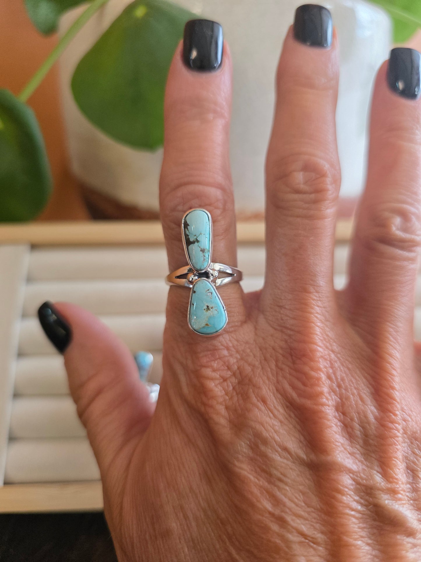 Double Stone Dry Creek Turquoise Ring