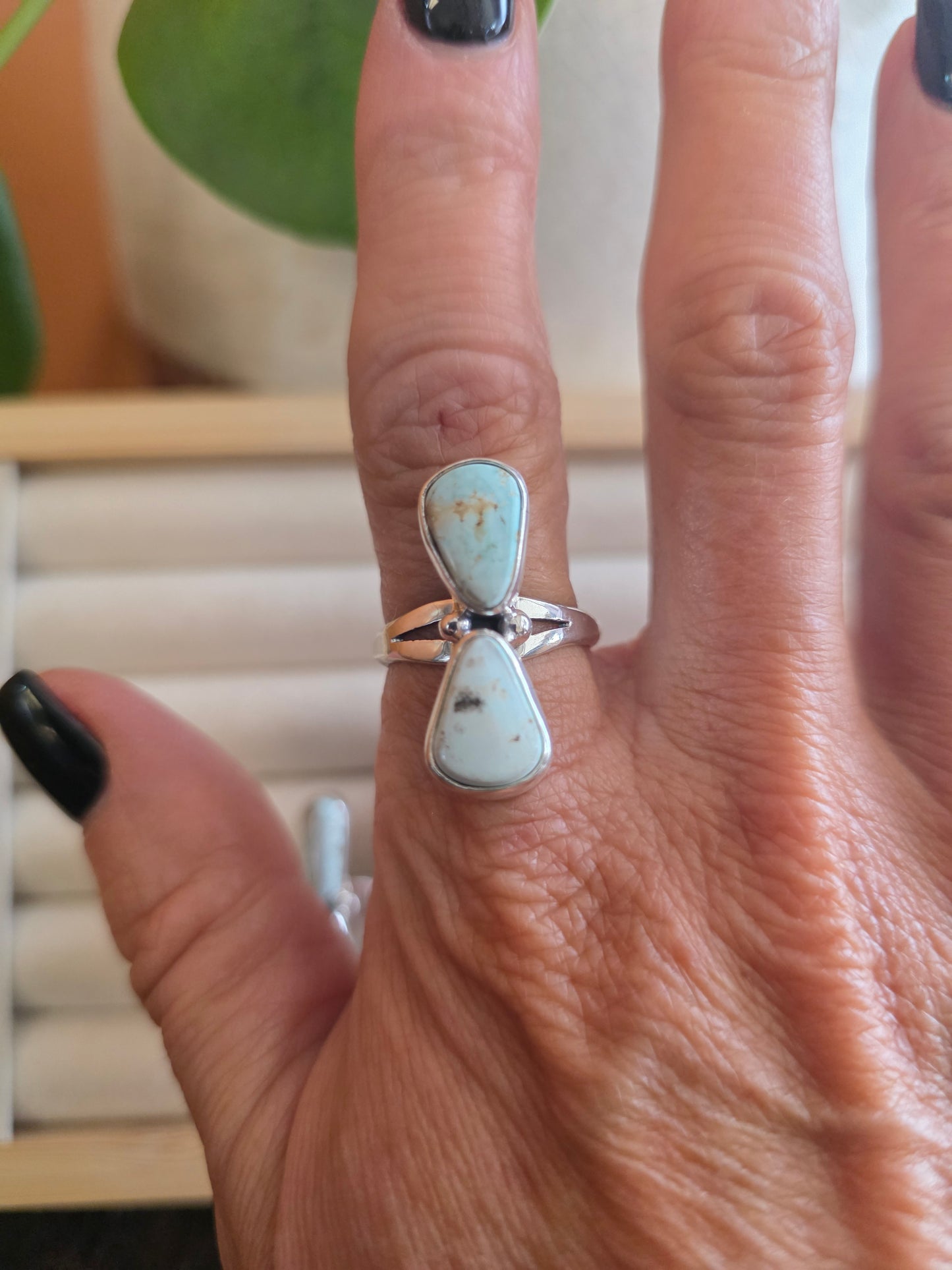 Double Stone Dry Creek Turquoise Ring