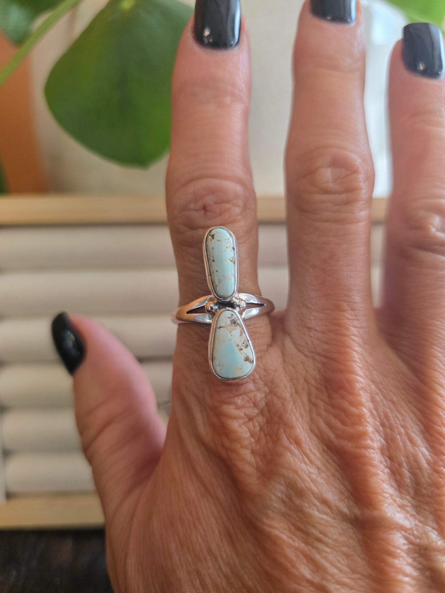 Double Stone Dry Creek Turquoise Ring