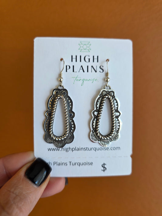 Geraldine James Stamped Sterling Silver Rope Detail Earrings