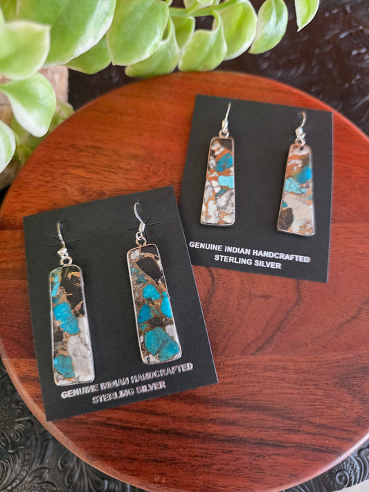 Santo Domingo Mosaic Turquoise Sterling Silver Slabs