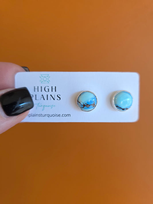 Golden Hills Turquoise Round Stud Earrings