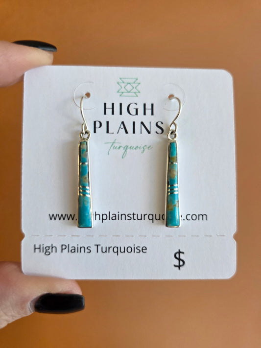 Rick Tolino Kingman Turquoise Inlay Earrings