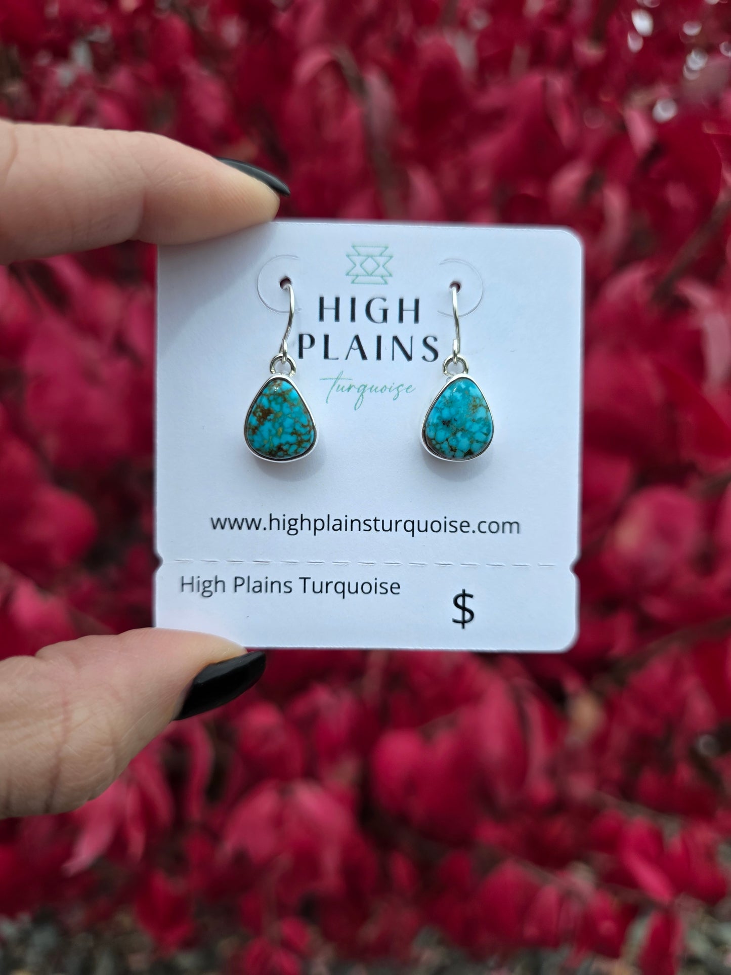 Spiderweb Kingman Turquoise Earrings