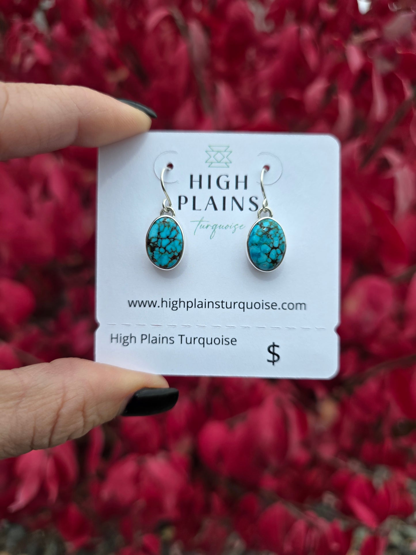 Spiderweb Kingman Turquoise Earrings