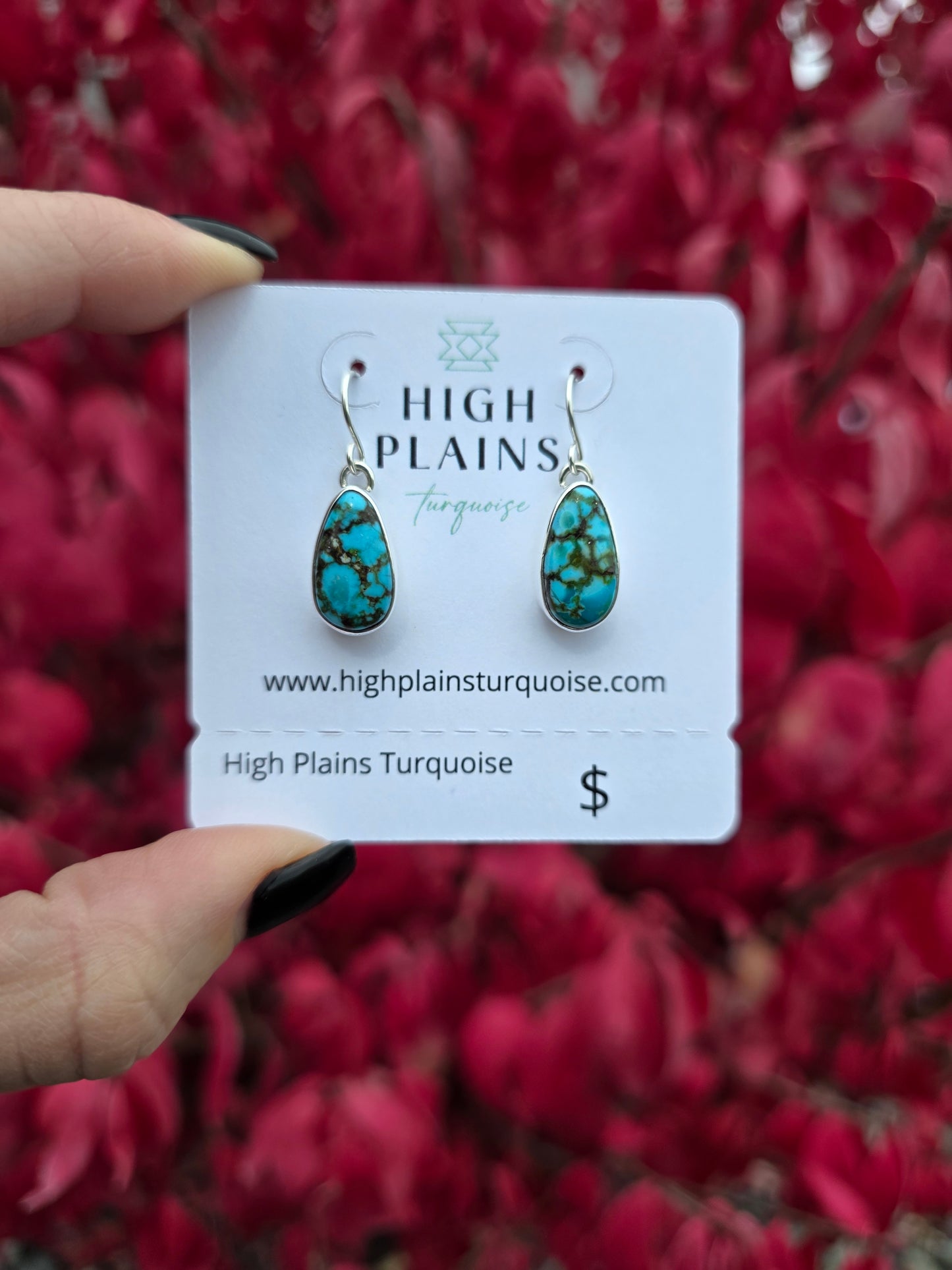 Spiderweb Kingman Turquoise Earrings