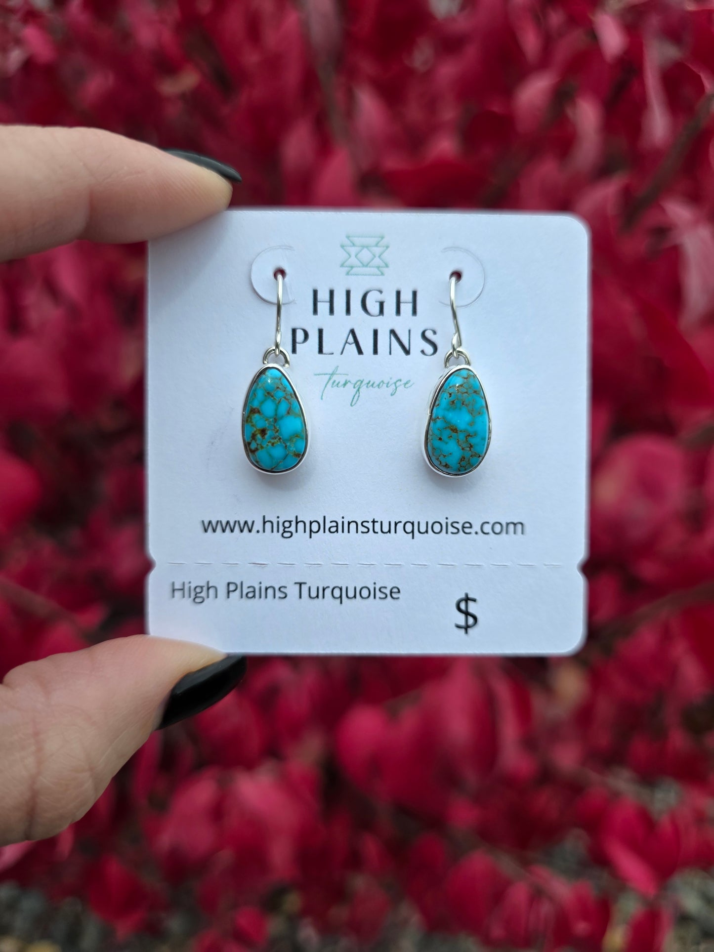 Spiderweb Kingman Turquoise Earrings