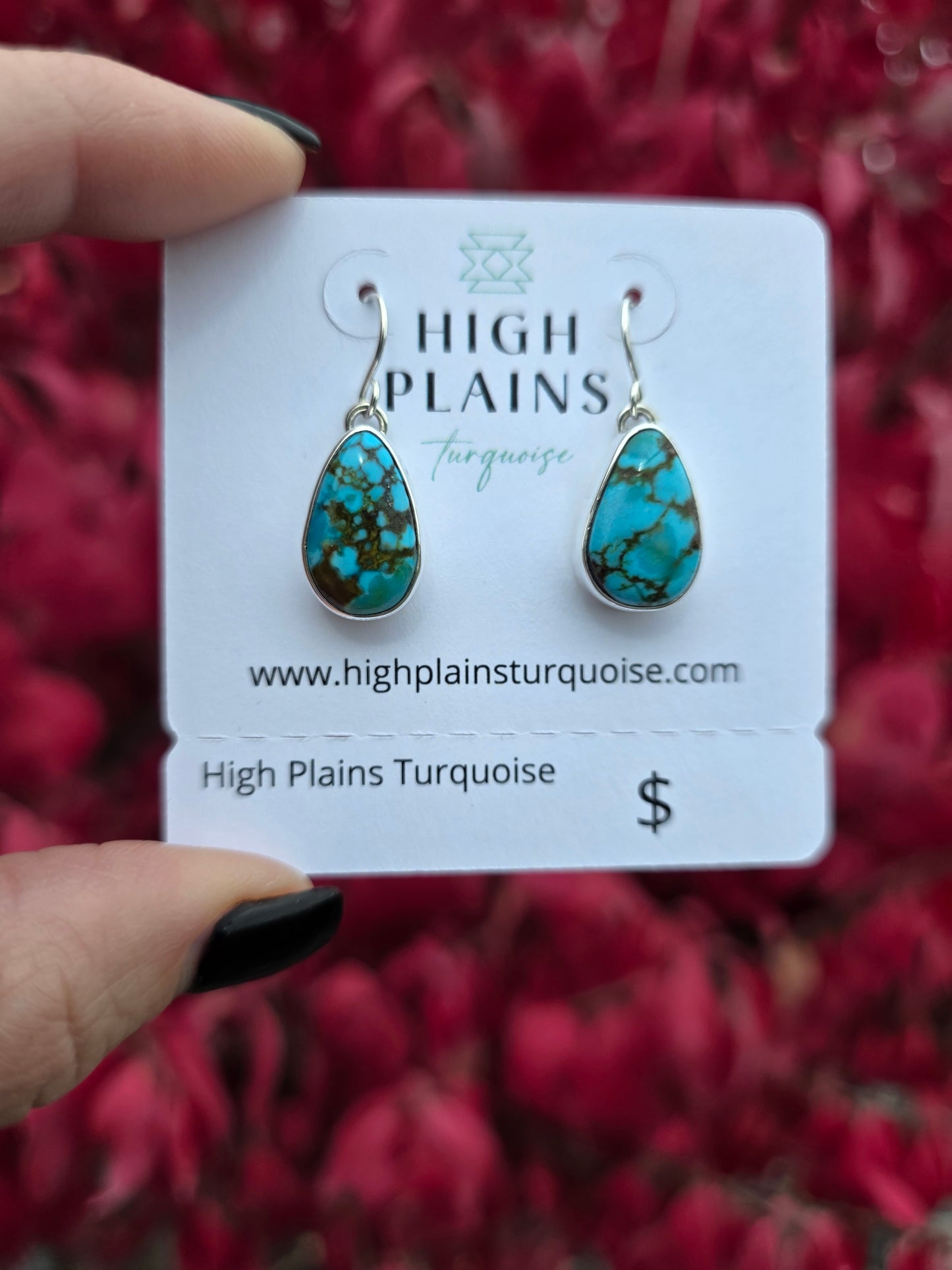 Spiderweb Kingman Turquoise Earrings