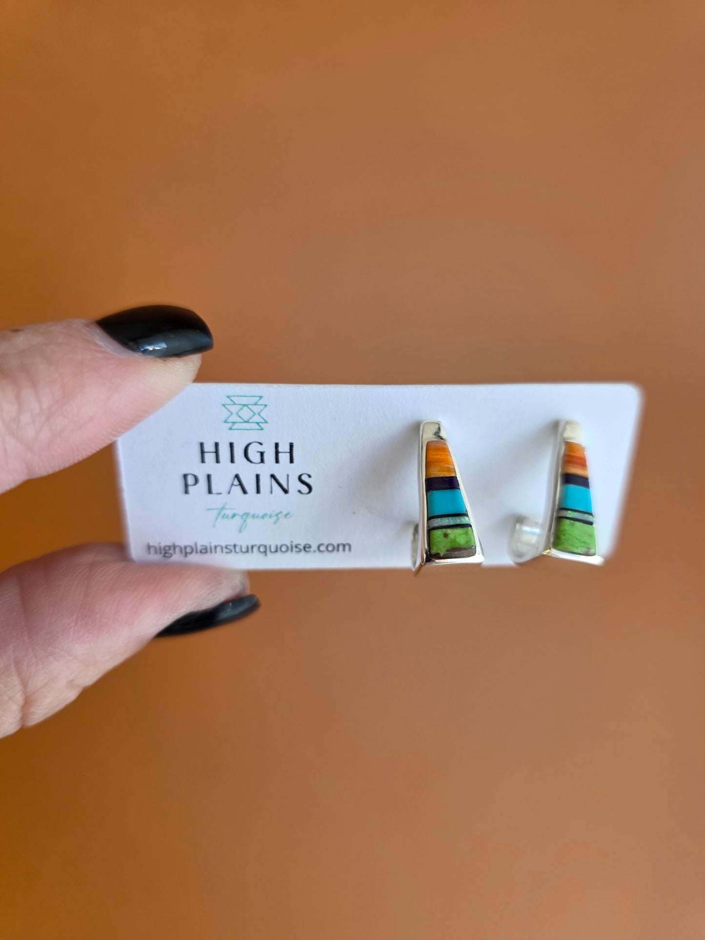 Geometric Rainbow Pyramid Shaped Earrings