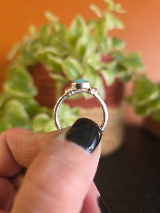 Kingman Turquoise Silver Wrapped Ring