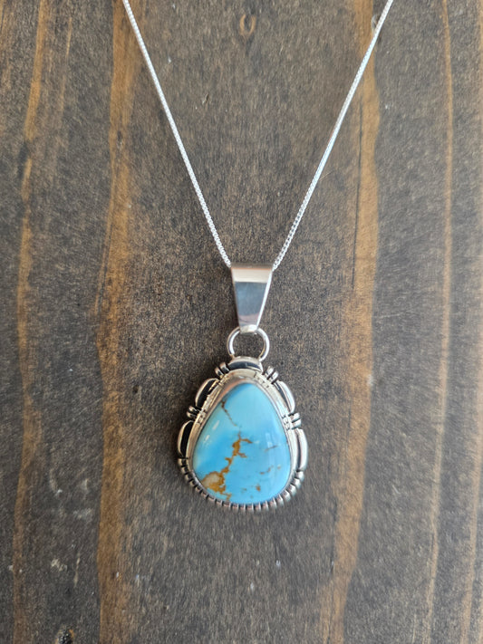 Navajo Golden Hills Turquoise Pendant Necklace