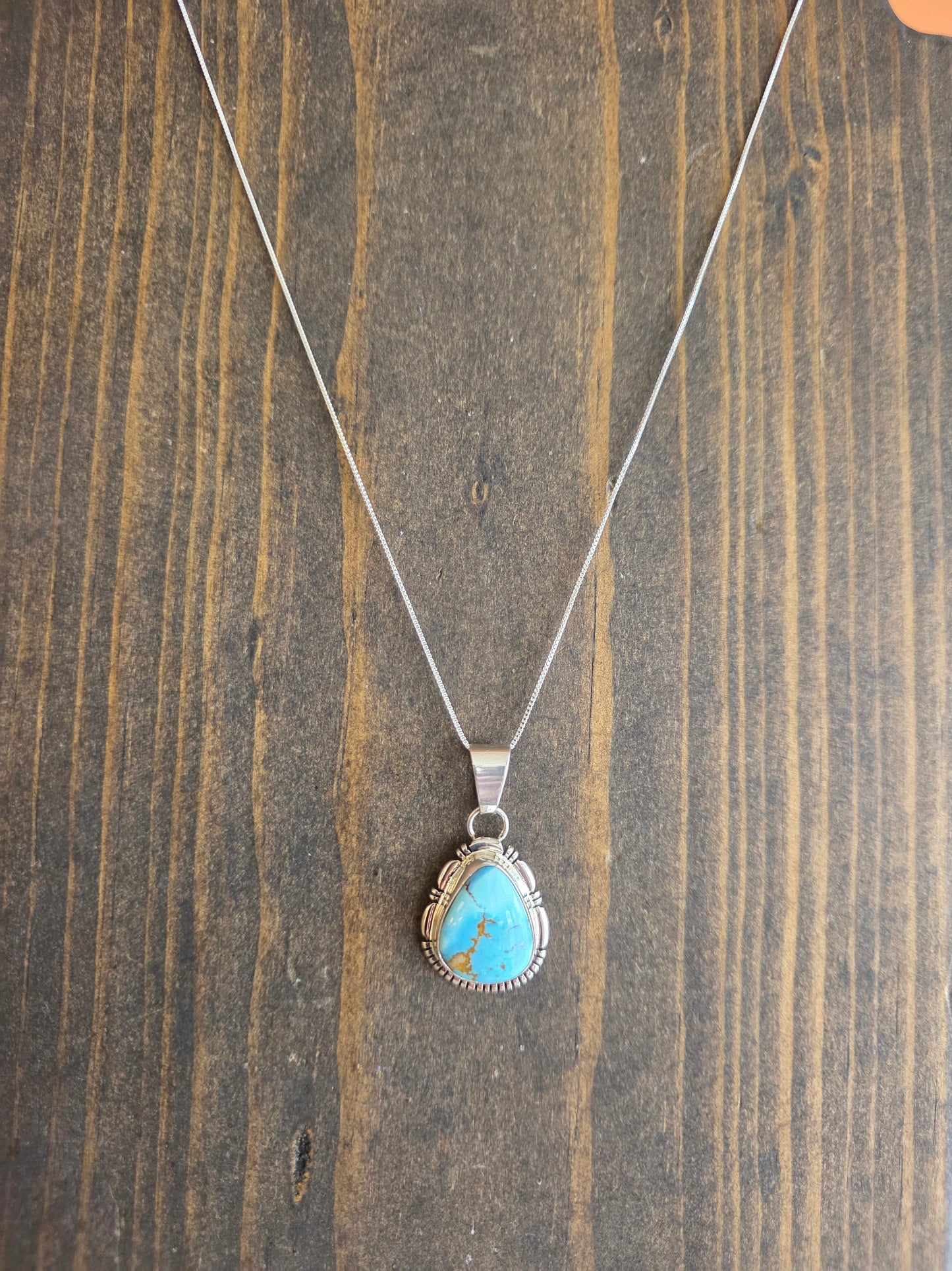 Navajo Golden Hills Turquoise Pendant Necklace