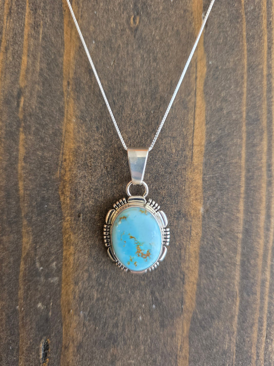 Navajo Golden Hills Turquoise Pendant Necklace