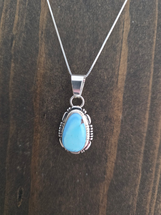 Norvin Johnson Golden Hills Turquoise Pendant Necklace