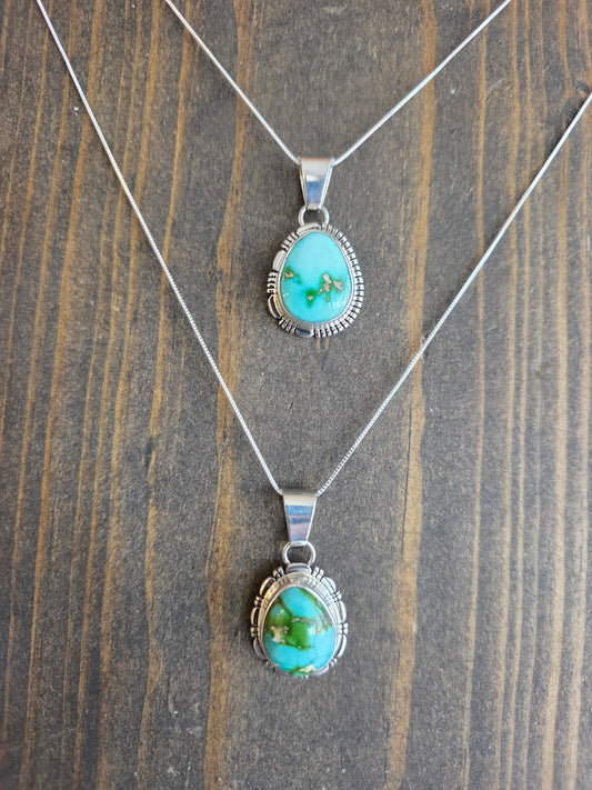 Sterling Silver Sonoran Gold Turquoise Pendant Necklace