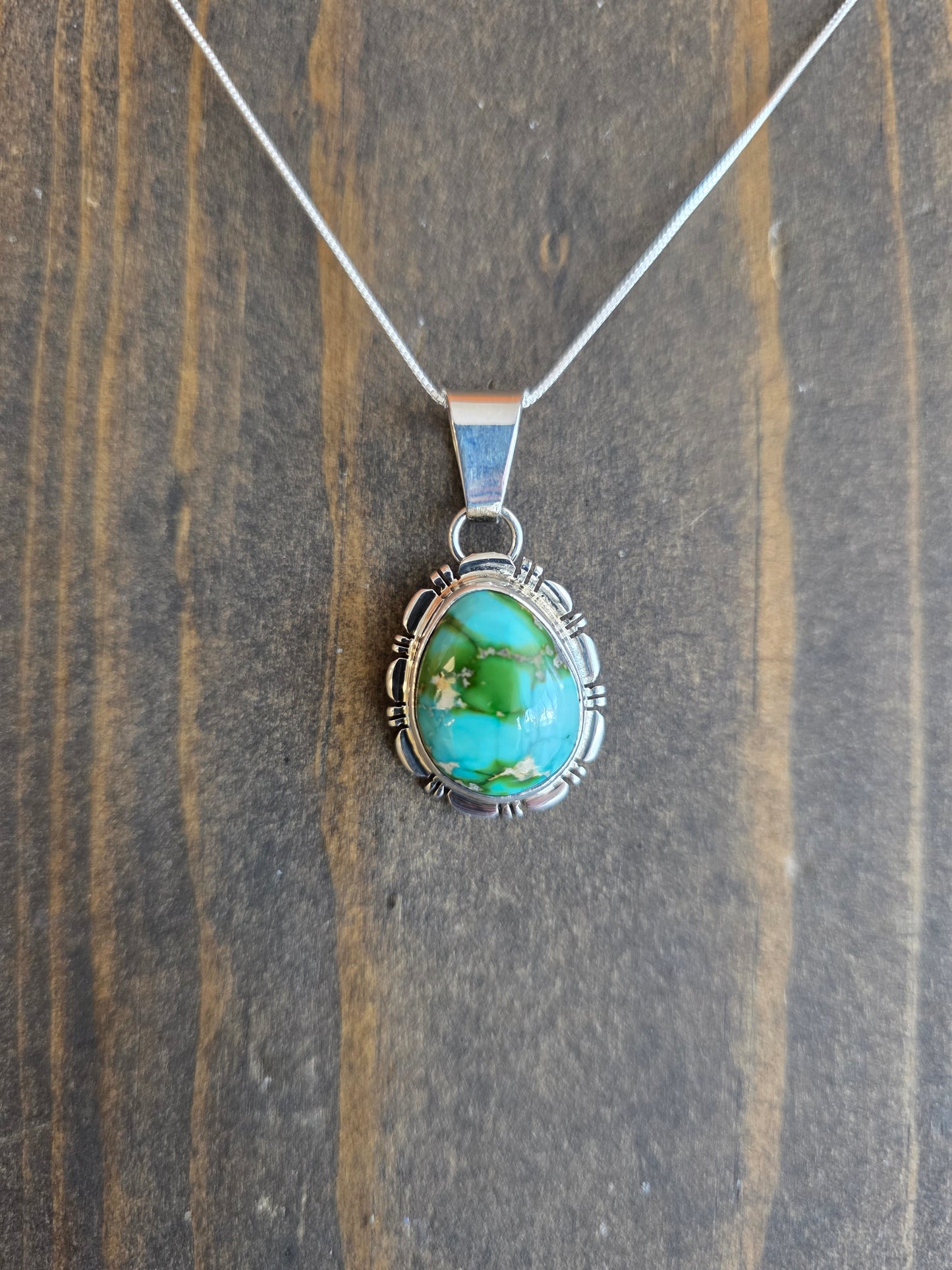 Sterling Silver Sonoran Gold Turquoise Pendant Necklace
