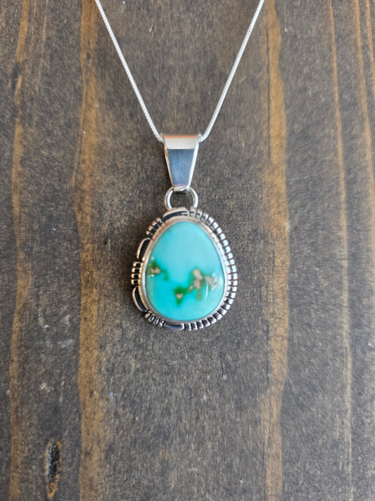 Sterling Silver Sonoran Gold Turquoise Pendant Necklace