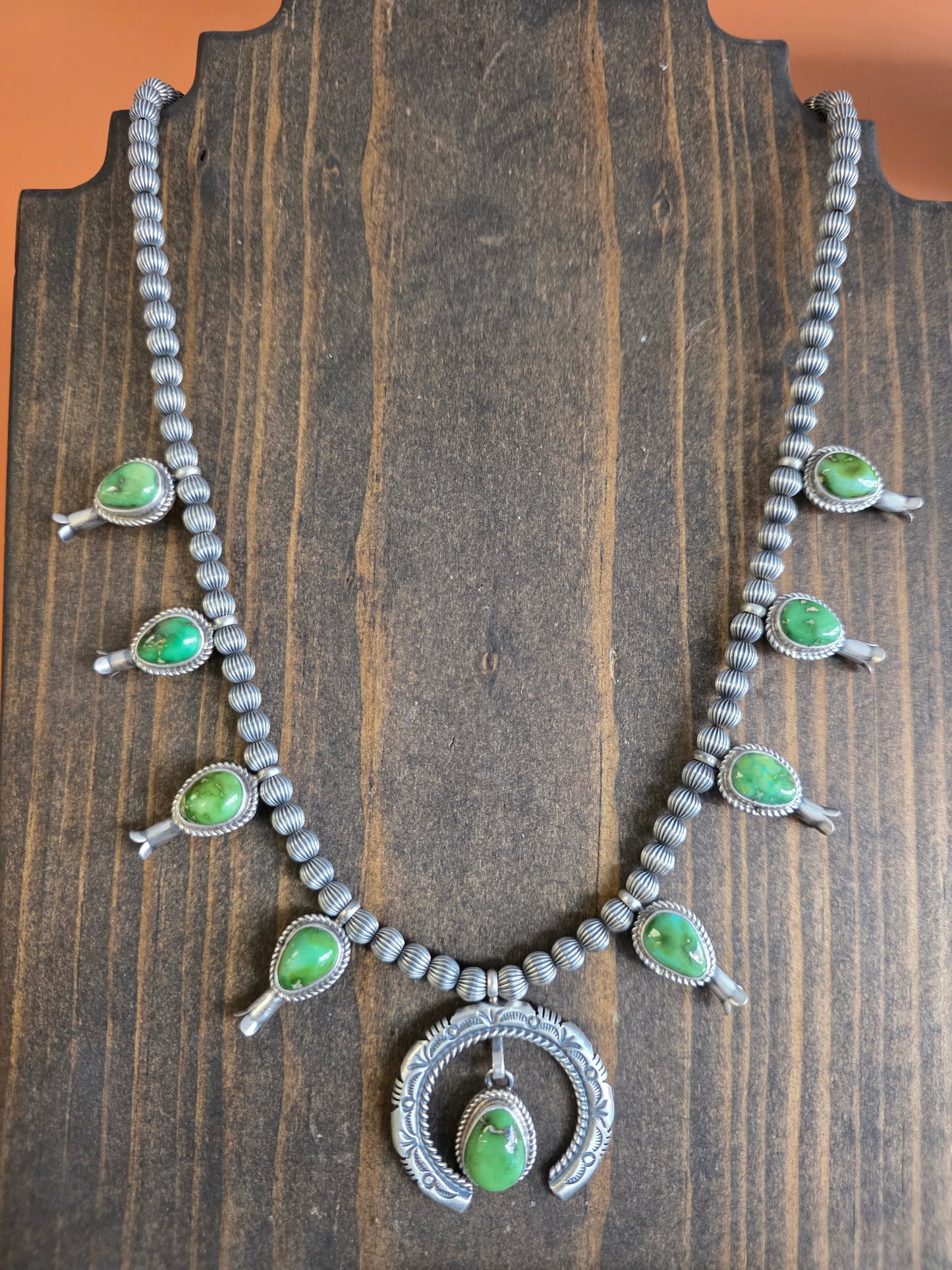 Sonoran Gold Turquoise Squash Blossom Necklace Set