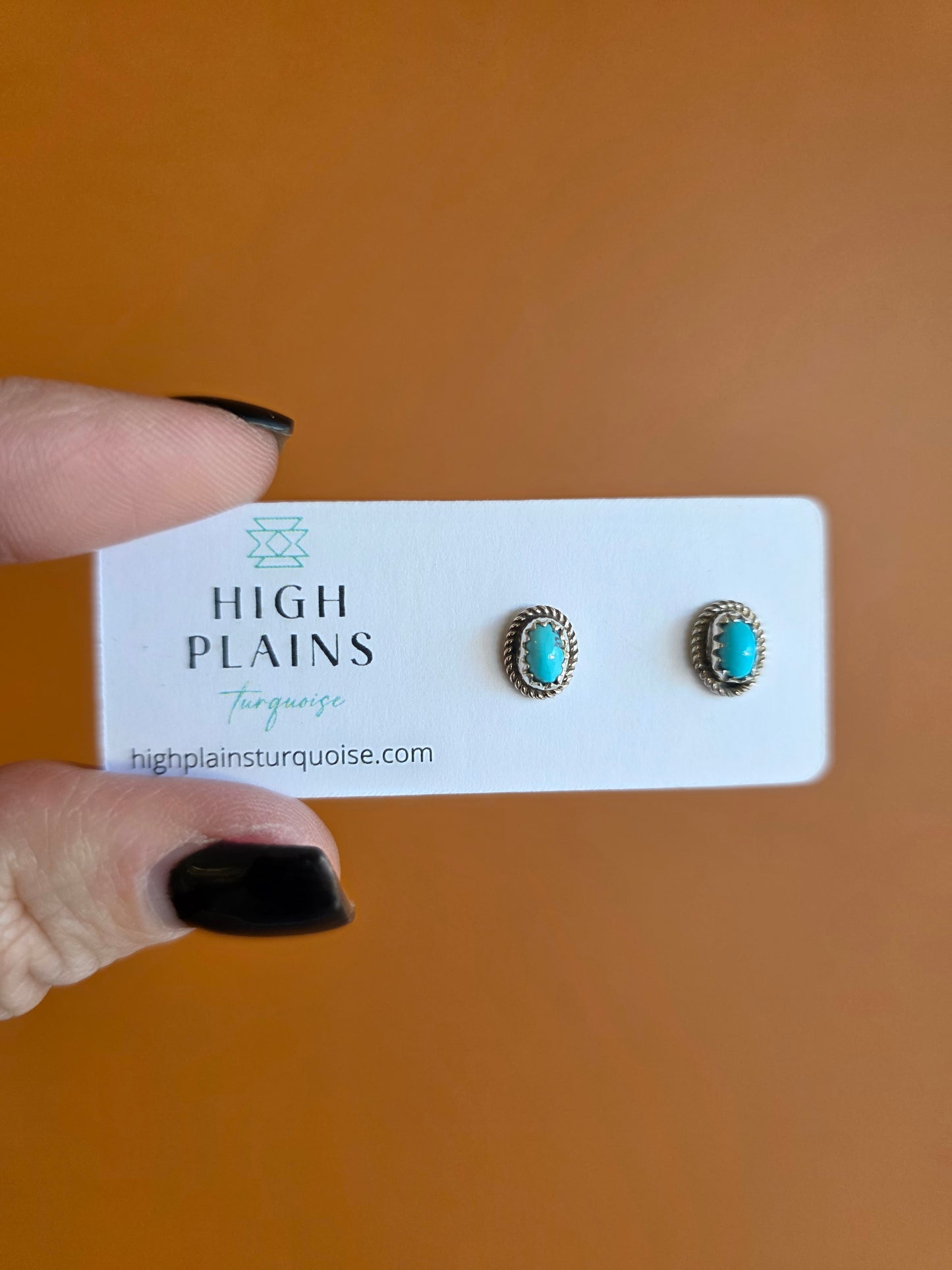 Natural Persian Turquoise Mini Studs