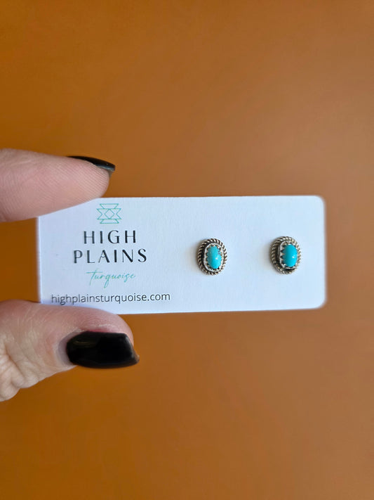 Natural Persian Turquoise Mini Studs