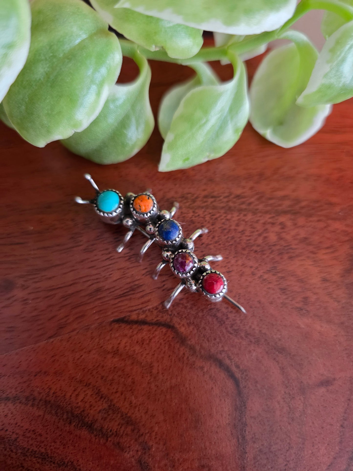 Navajo Handmade Multi-Stone Caterpillar Pins