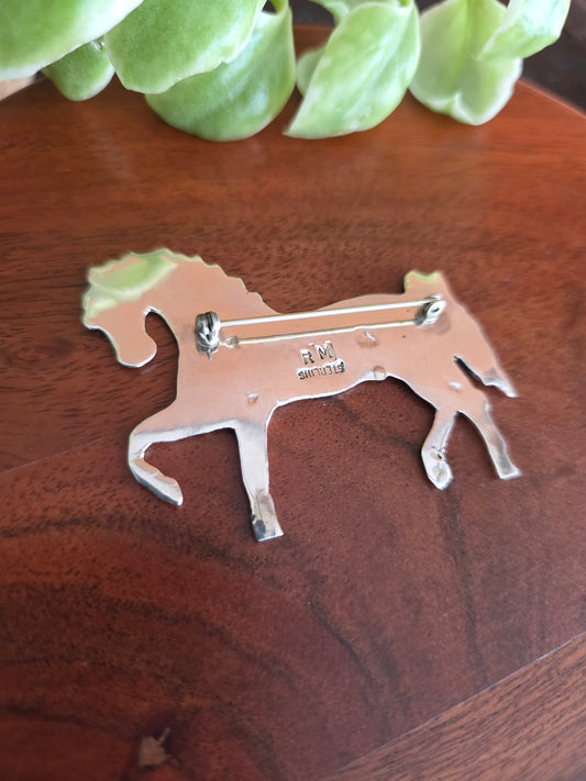 Large Sterling Silver Horse Pin