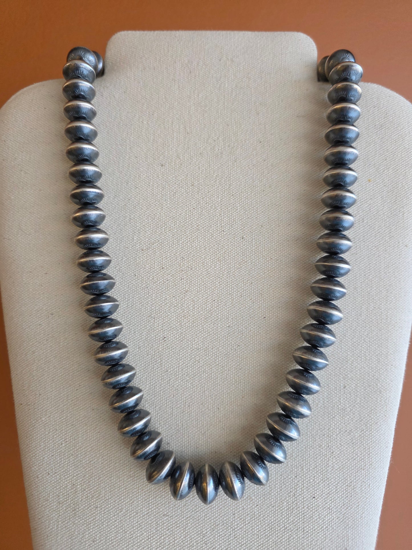 15mm Handmade Navajo Sterling Saucer Pearls by Michelle Jameson