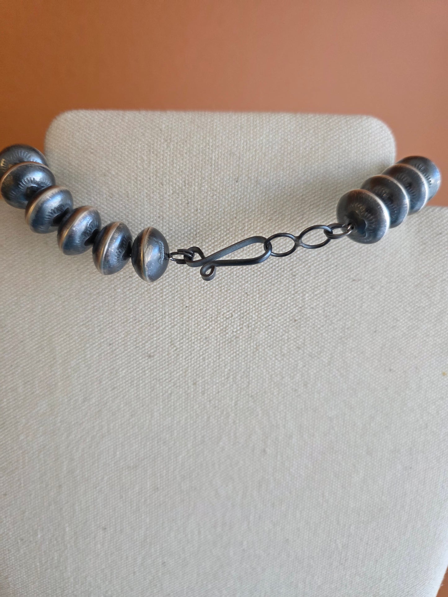 15mm Handmade Navajo Sterling Saucer Pearls by Michelle Jameson