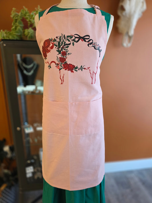 Christmas Apron (Bison and Moose)