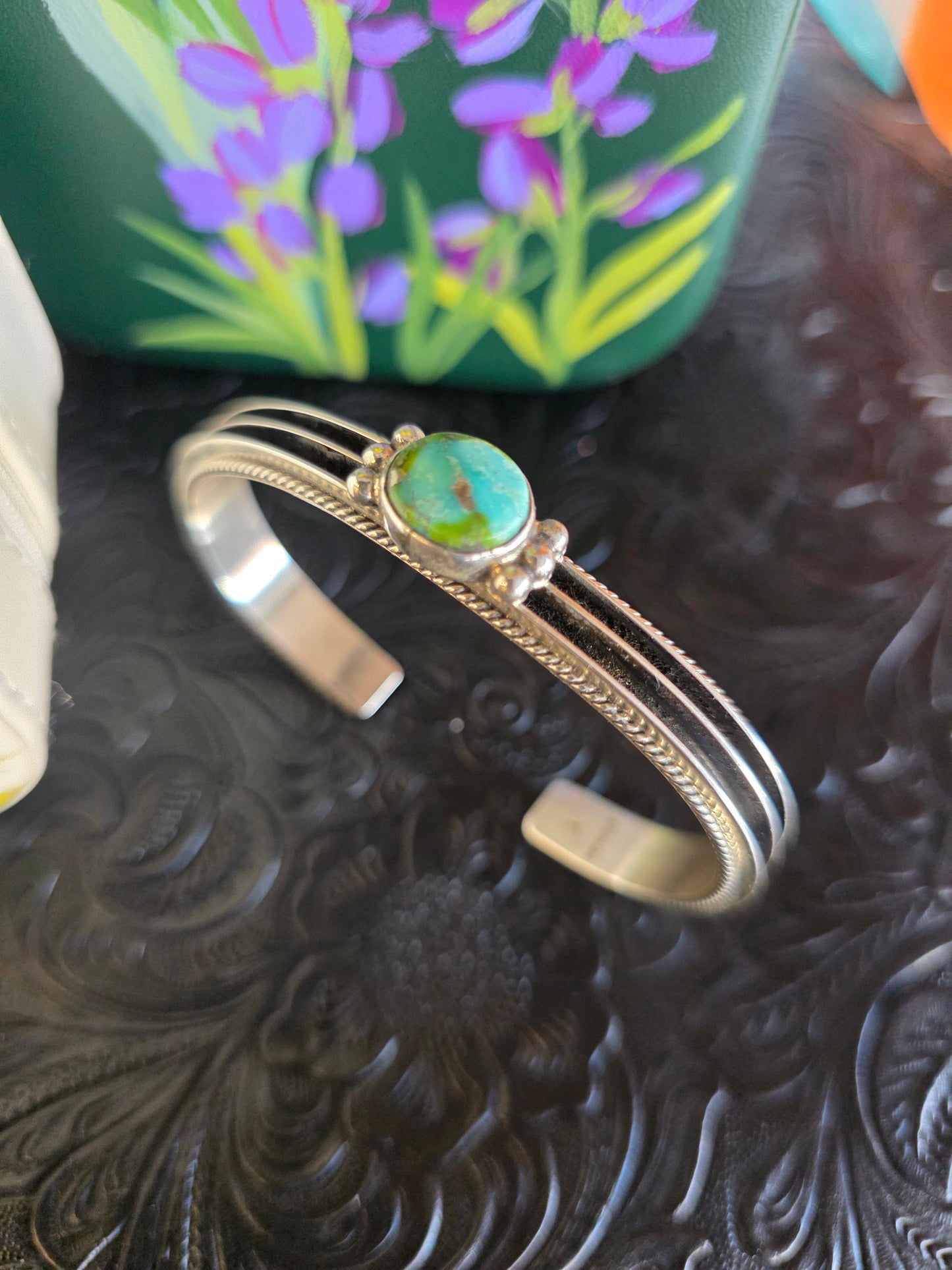 Handmade Sterling Silver Turquoise Cuff