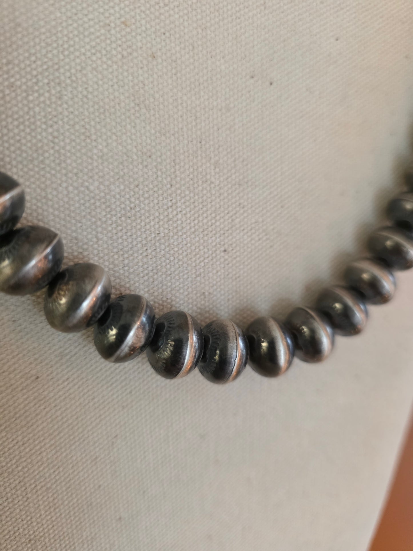 12.5mm Handmade Navajo Sterling Saucer Pearls by Michelle Jameson