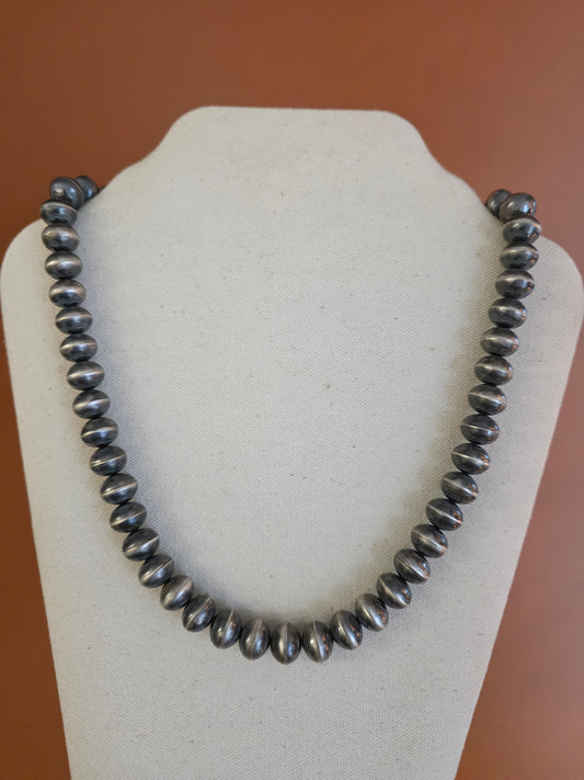 12.5mm Handmade Navajo Sterling Saucer Pearls by Michelle Jameson