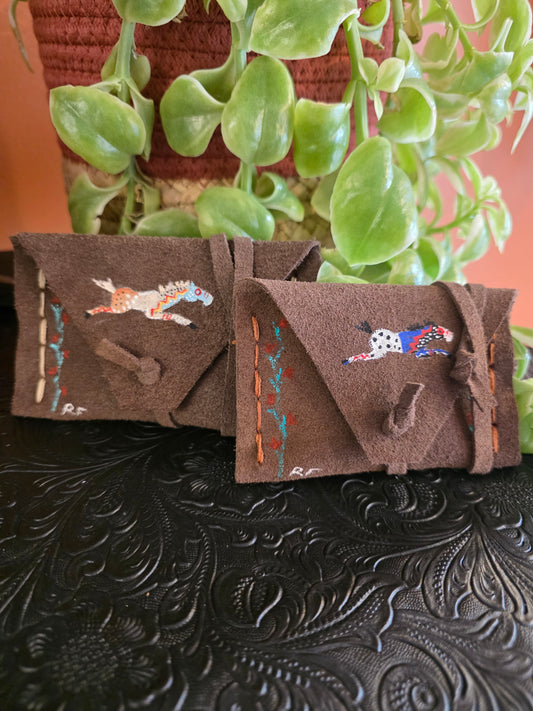 Hand Painted Suede Keepsake Wallet by Roslan Fitchner