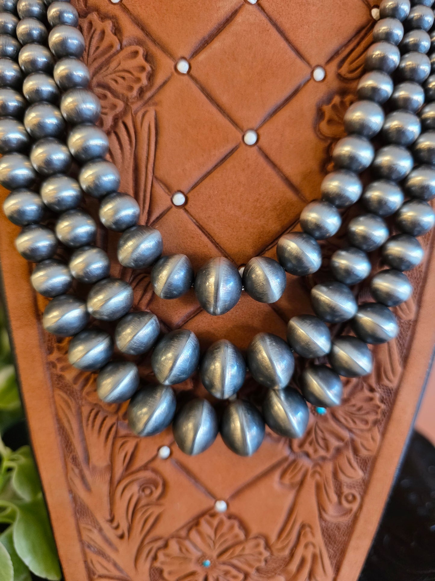 Rose Martin Handmade 3-Strand Sterling Silver Navajo Pearls