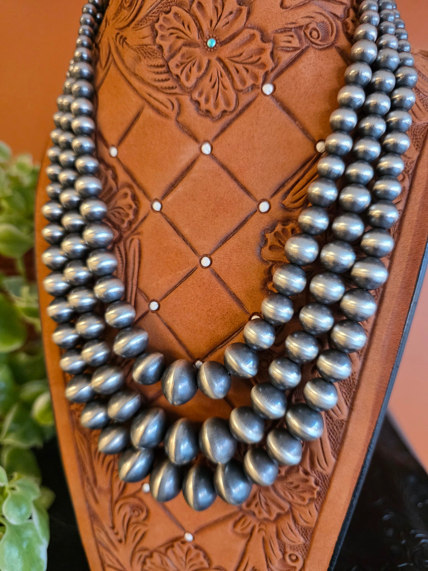 Rose Martin Handmade 3-Strand Sterling Silver Navajo Pearls