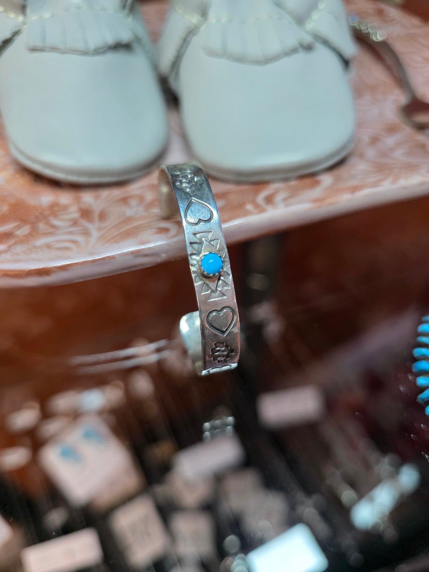 Sterling Silver Baby Bracelet with Turquoise Accent