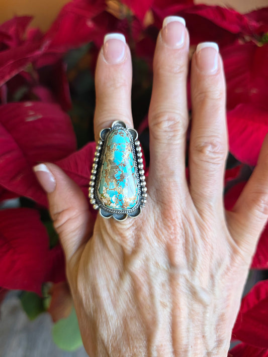 Large Stone Royston Turquoise Statement Ring