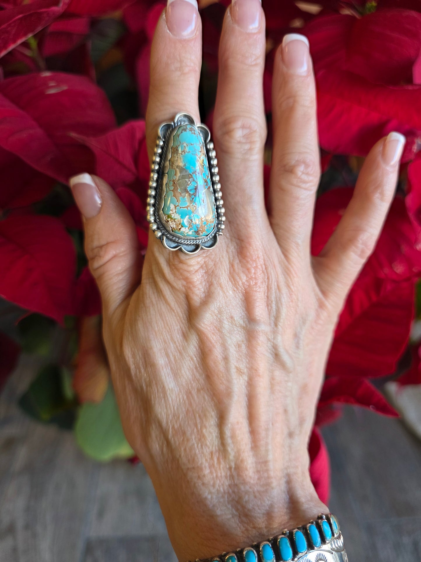 Large Stone Royston Turquoise Statement Ring
