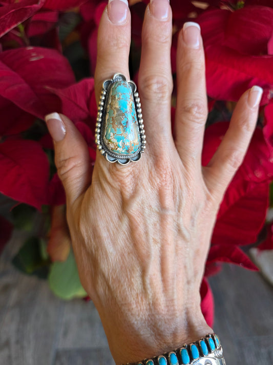 Large Stone Royston Turquoise Statement Ring