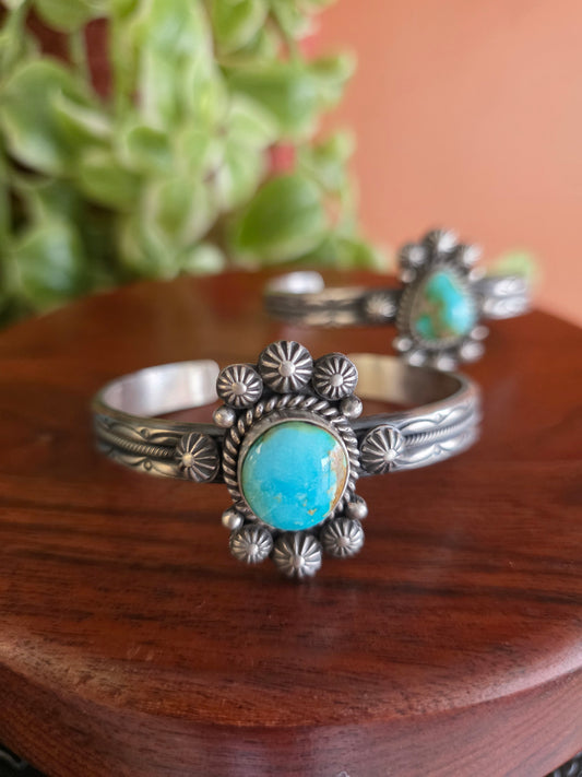 Sonoran Gold Turquoise Sterling Embellished Cuff Bracelet