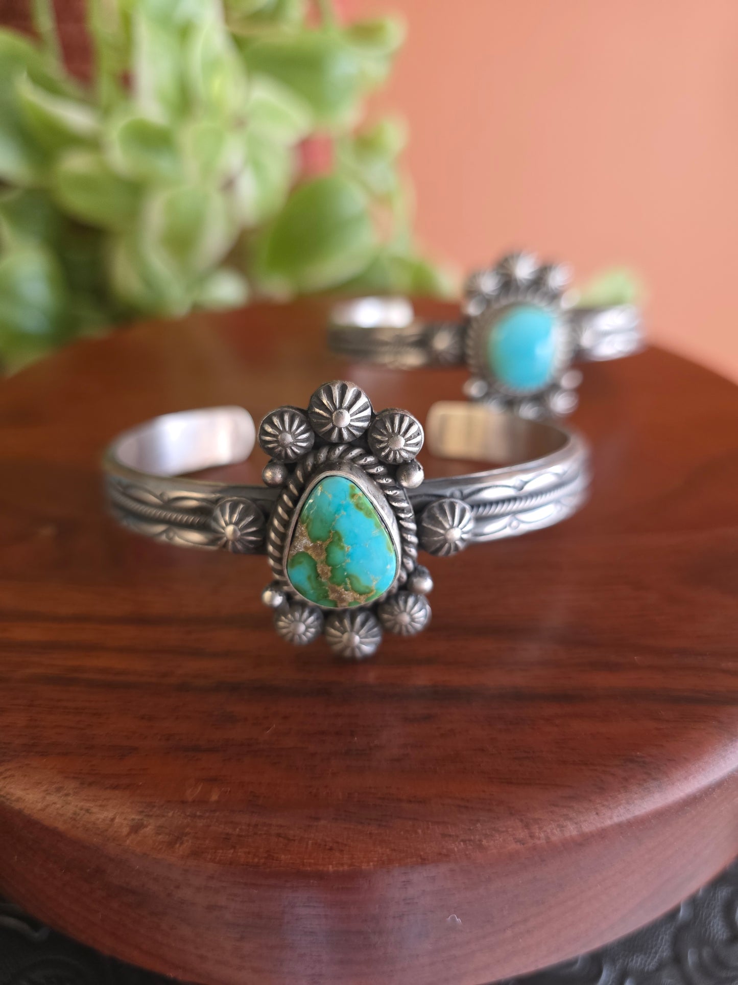 Sonoran Gold Turquoise Sterling Embellished Cuff Bracelet