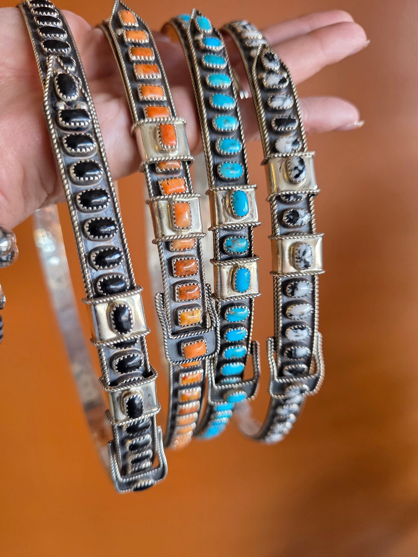 Multi-Stone Sterling Silver Adjustable Hat Band