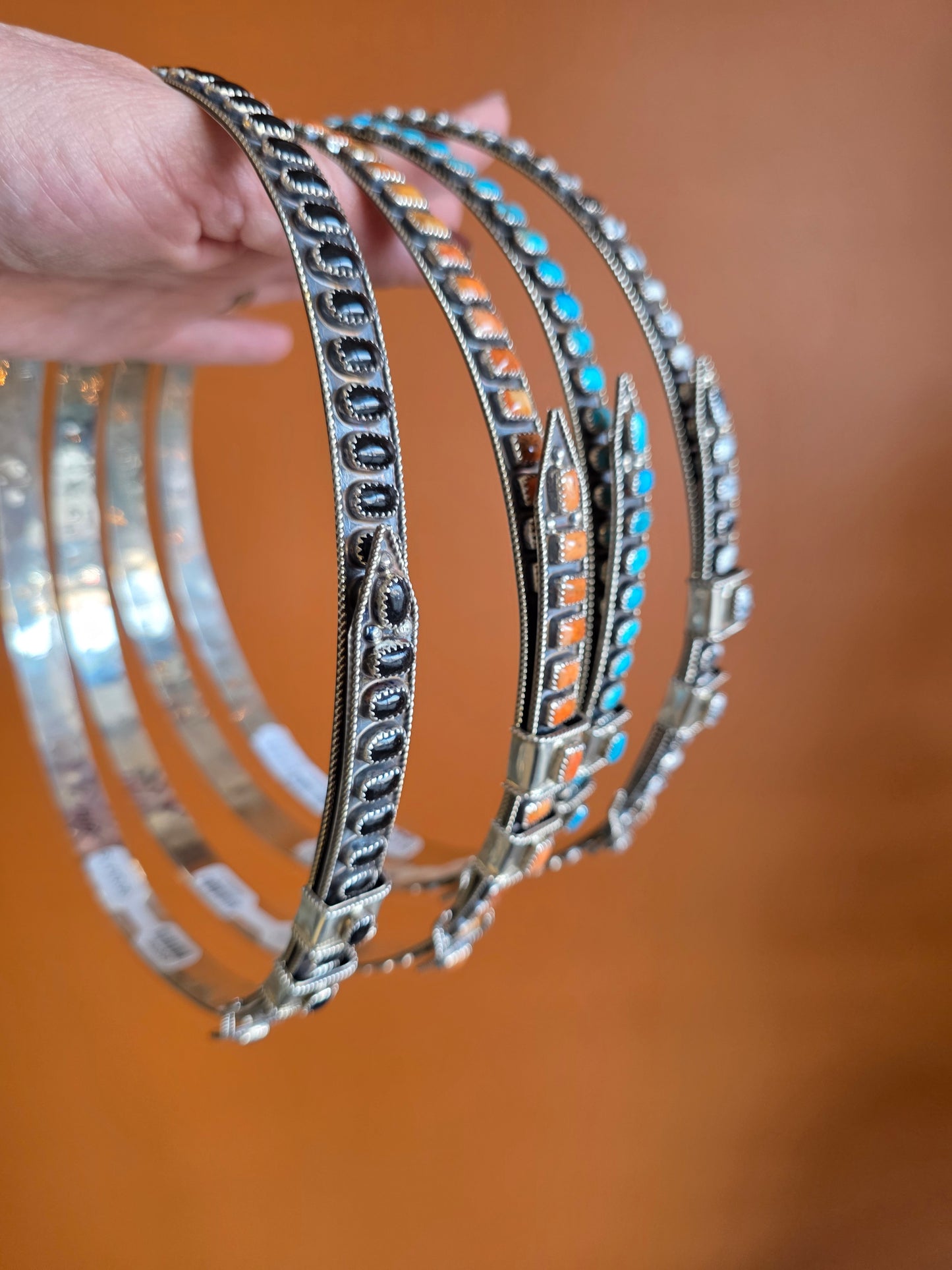 Multi-Stone Sterling Silver Adjustable Hat Band