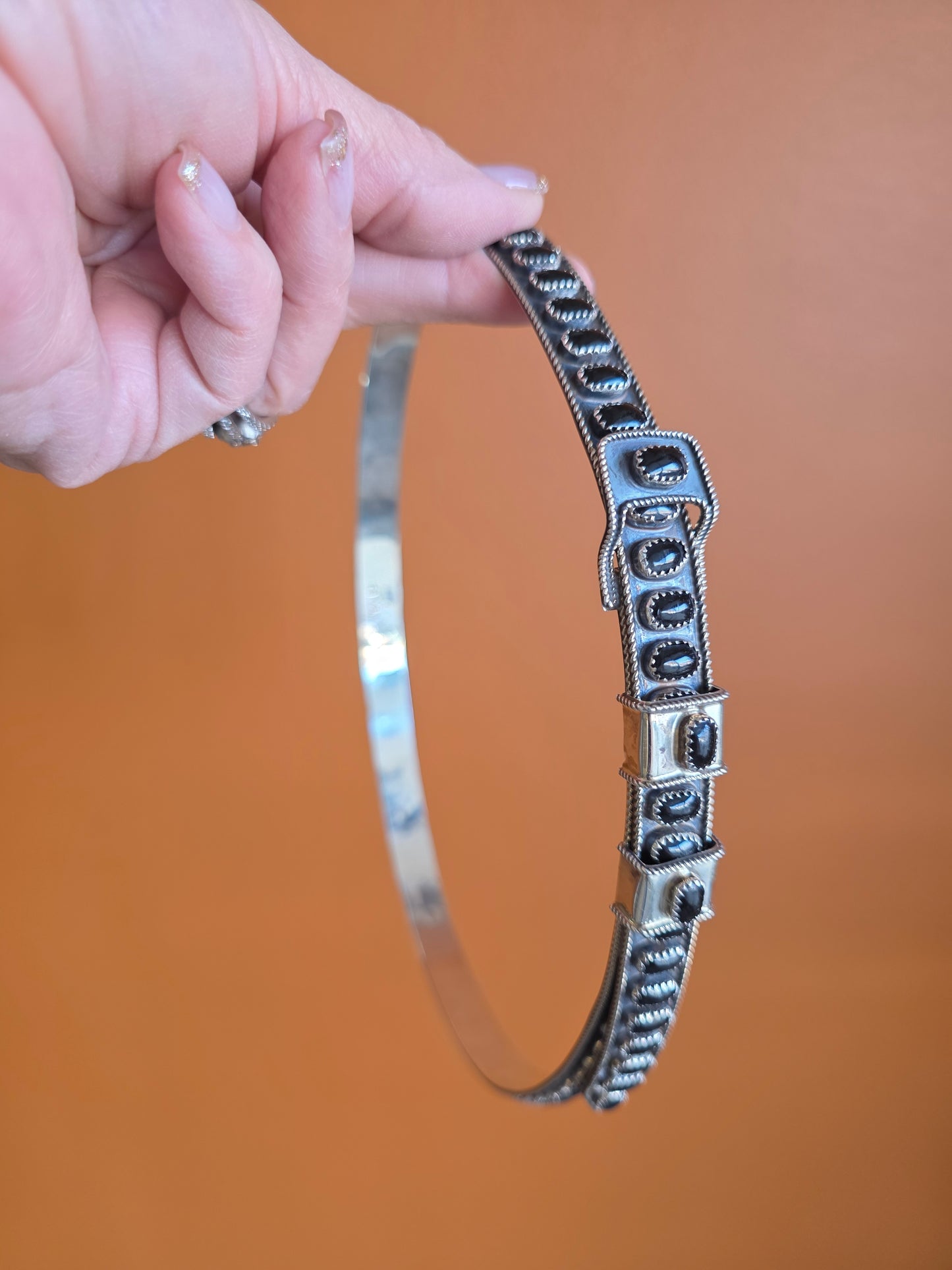 Multi-Stone Sterling Silver Adjustable Hat Band