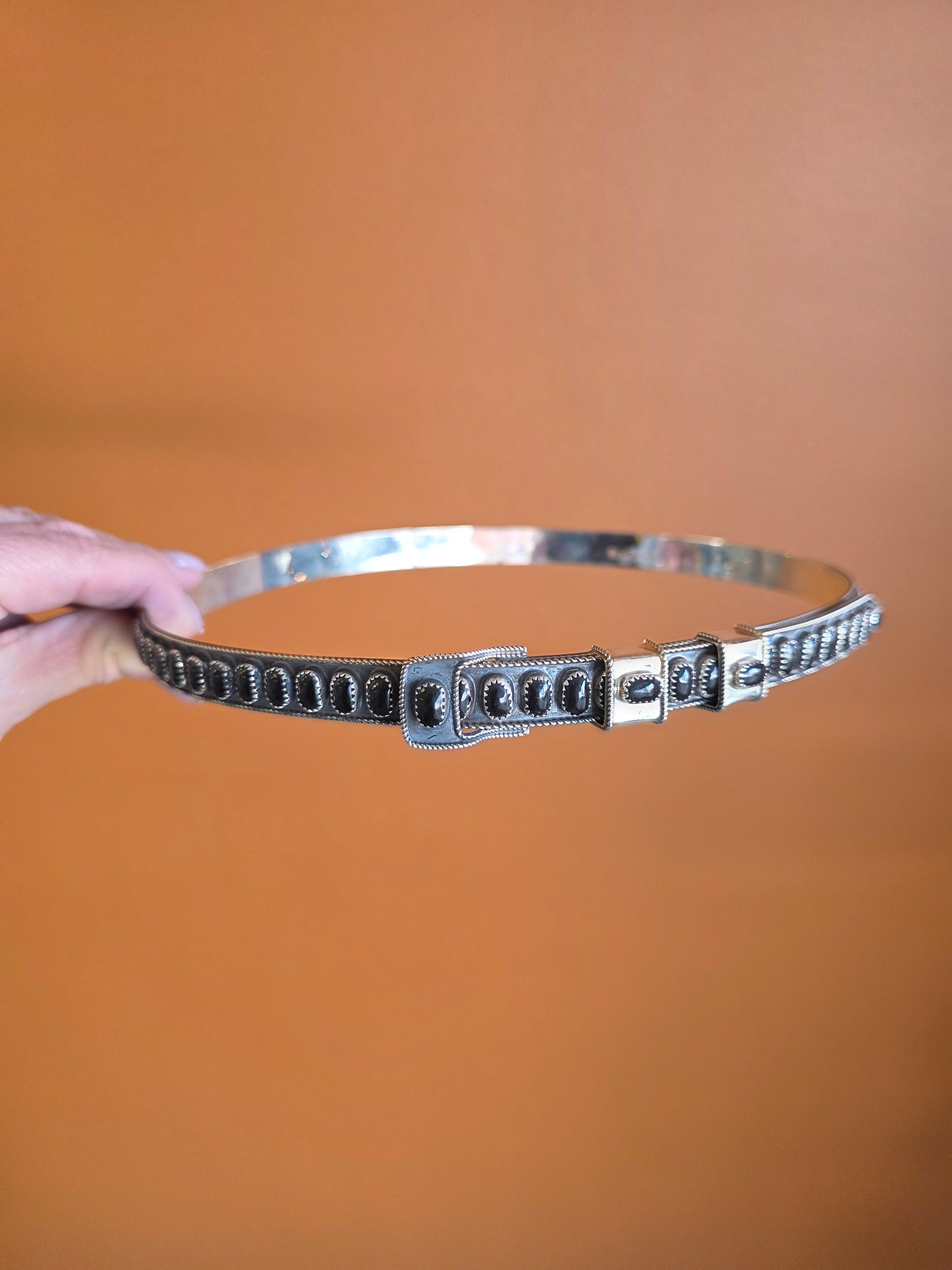 Multi-Stone Sterling Silver Adjustable Hat Band