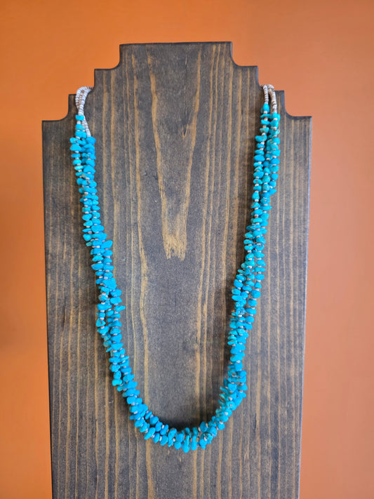 Vintage Multi Strand Turquoise Nugget Necklace