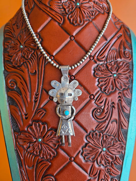 Vintage Sterling Silver Kachina Pendant