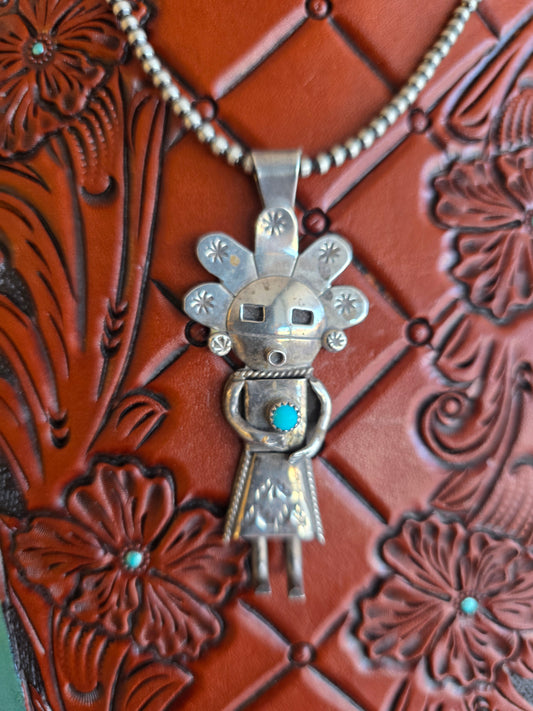 Vintage Sterling Silver Kachina Pendant